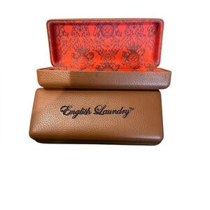 English Laundry sunglass/eyeglass case brown red inside